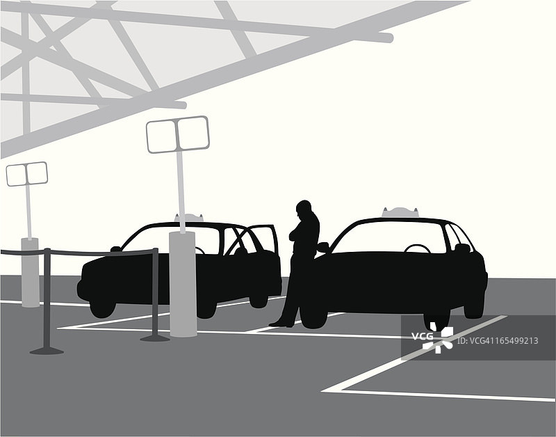 出租车站点矢量剪影图片素材