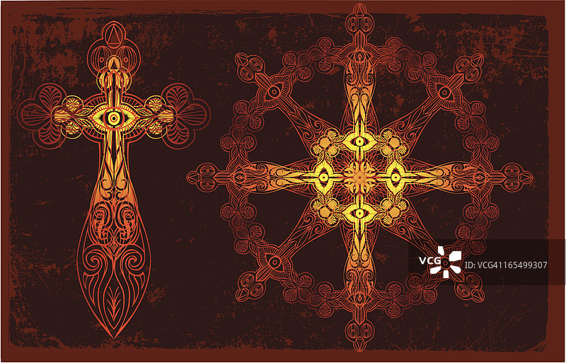 十字架和时间之轮图片素材