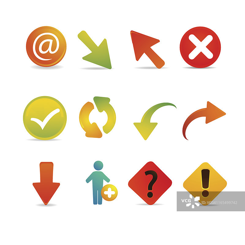 箭头和网络图标图片素材