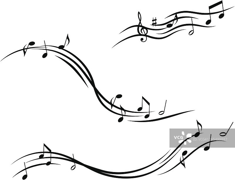 带有线条和音符的音乐设计图片素材