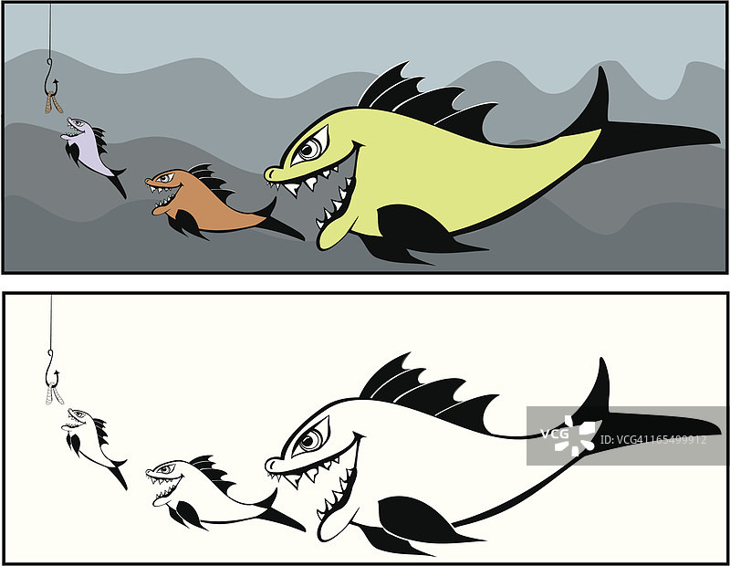 大鱼吃小鱼图片素材