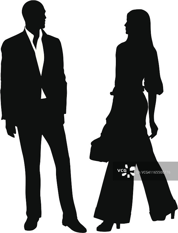 时尚男女剪影图片素材