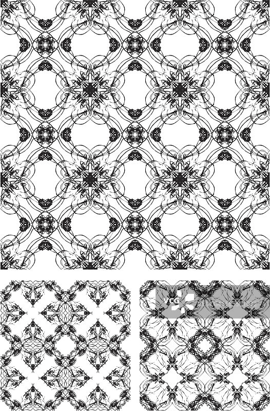 涂鸦舞蹈重复单声道-无缝图案图片素材