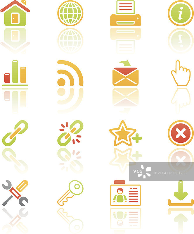 互联网图标集合I清新反光图片素材