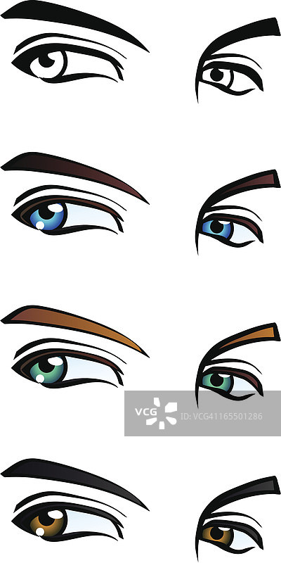 4种风格的男人眼睛图片素材