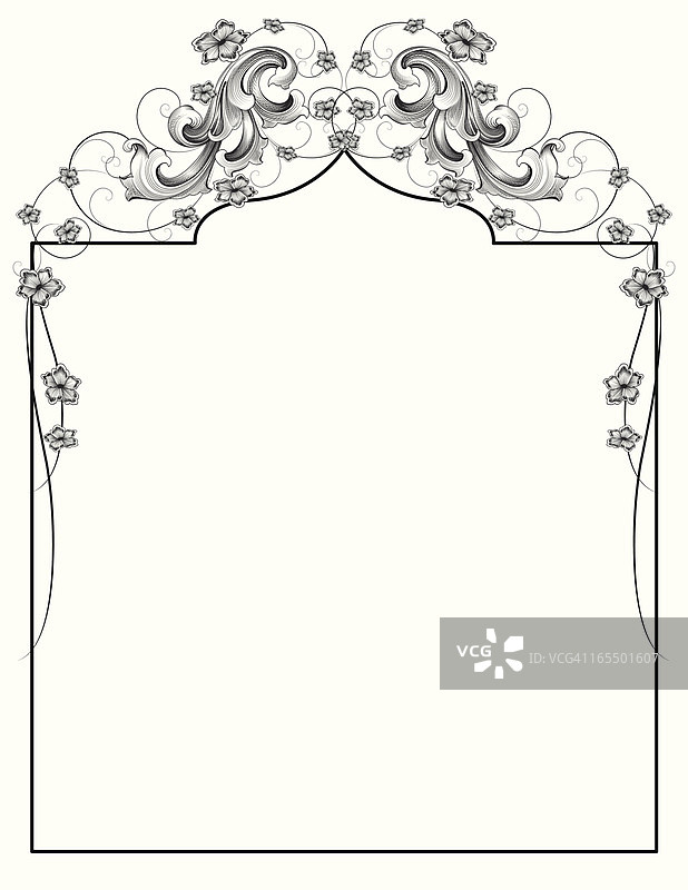 巴洛克风格花卉页面图片素材