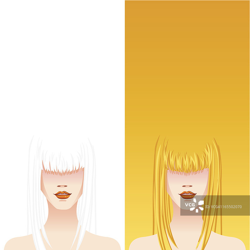 有文案空间的超模（长发）图片素材