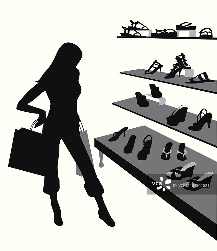 购物鞋子矢量剪影图片素材
