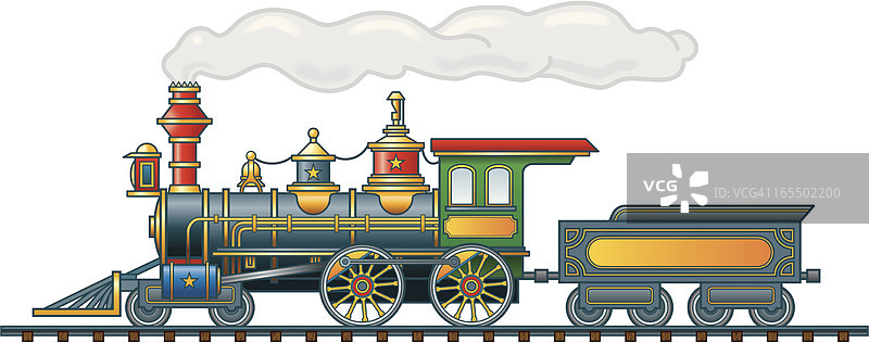 蒸汽机车和煤水车图片素材