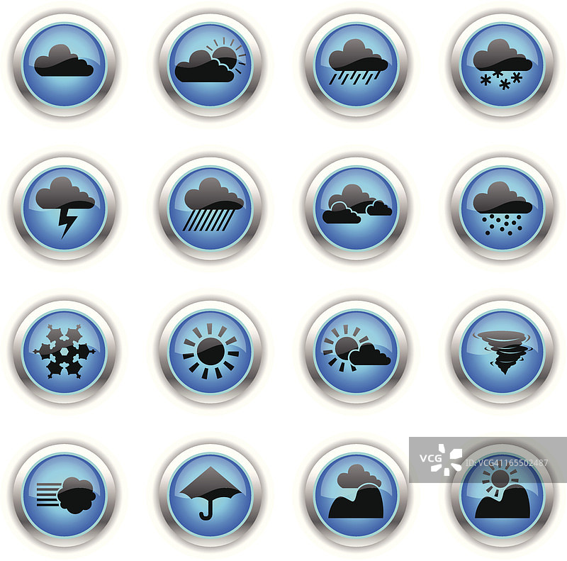蓝色图标 - 天气图片素材
