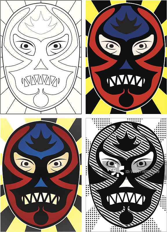 黑色摔跤面具图片素材