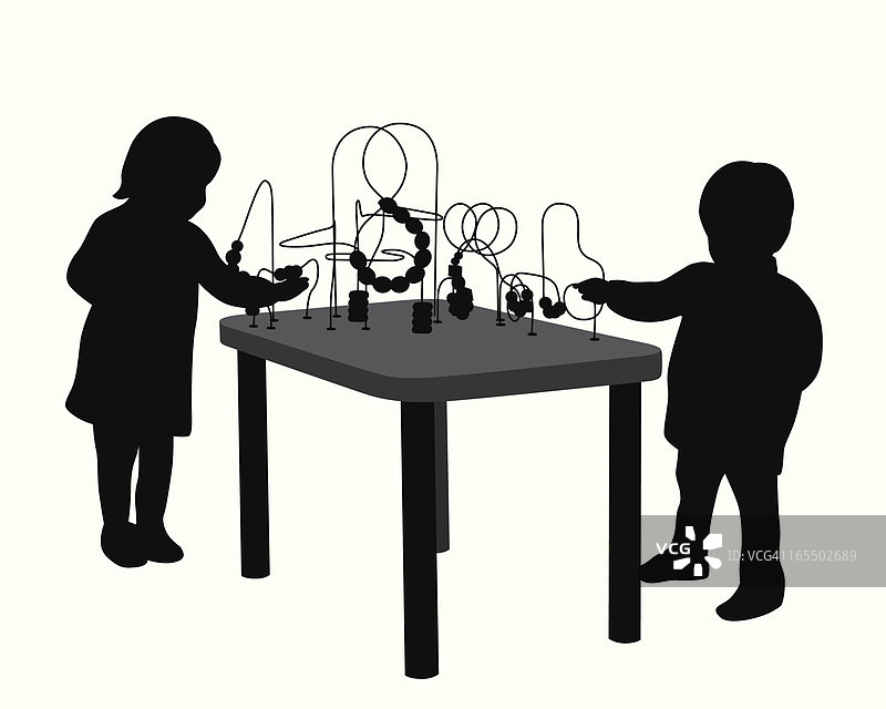 幼儿玩耍矢量剪影图片素材