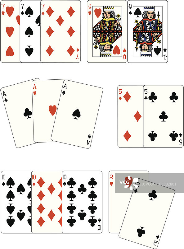 扑克牌满堂红图片素材