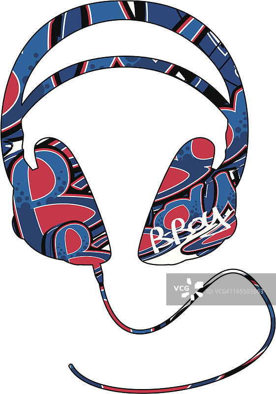 耳机涂鸦图案图片素材