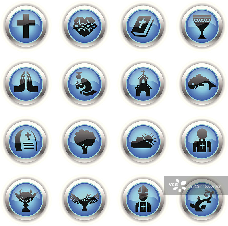 蓝色基督教图标图片素材