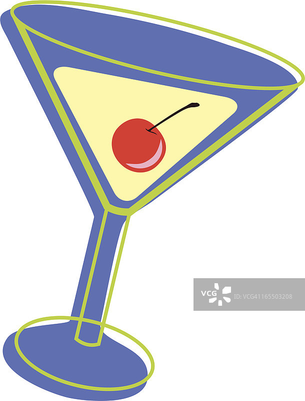 带樱桃的马提尼酒杯图片素材