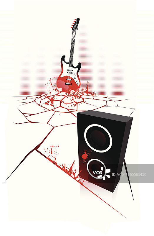 吉他和扬声器图片素材