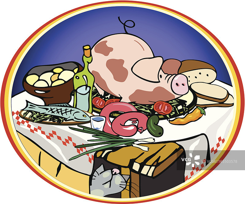 桌子上的猪图片素材