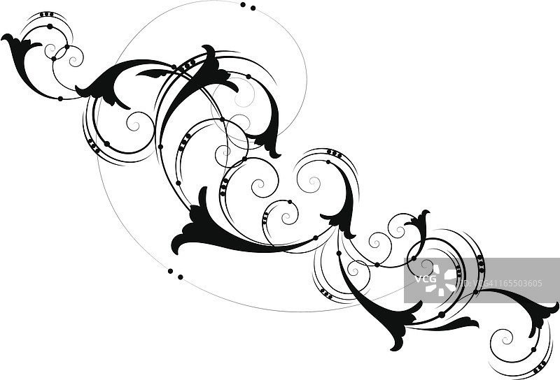 带有球体的展开卷轴图片素材