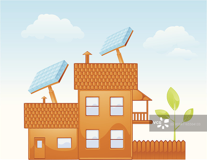 太阳能供电的房屋图片素材