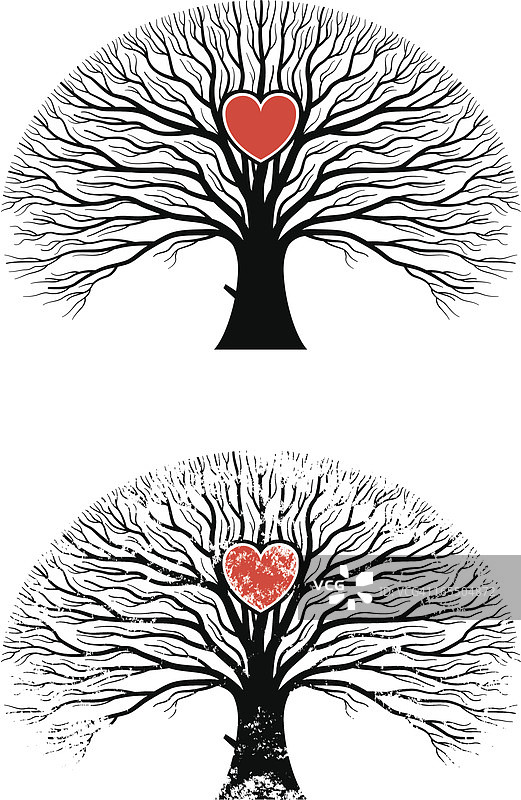 两颗橡树心图片素材