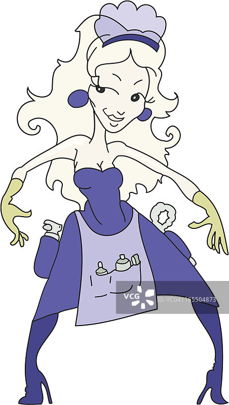 女保洁员的行动图片素材