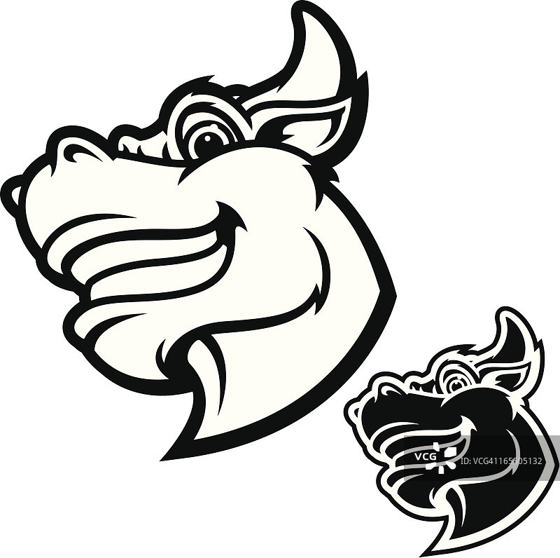 快乐的黑白公牛头图片素材