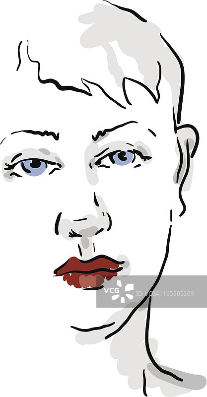 80年代复古风女孩面部图片素材