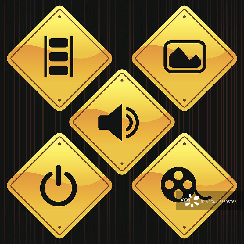 黄色标志-媒体图片素材