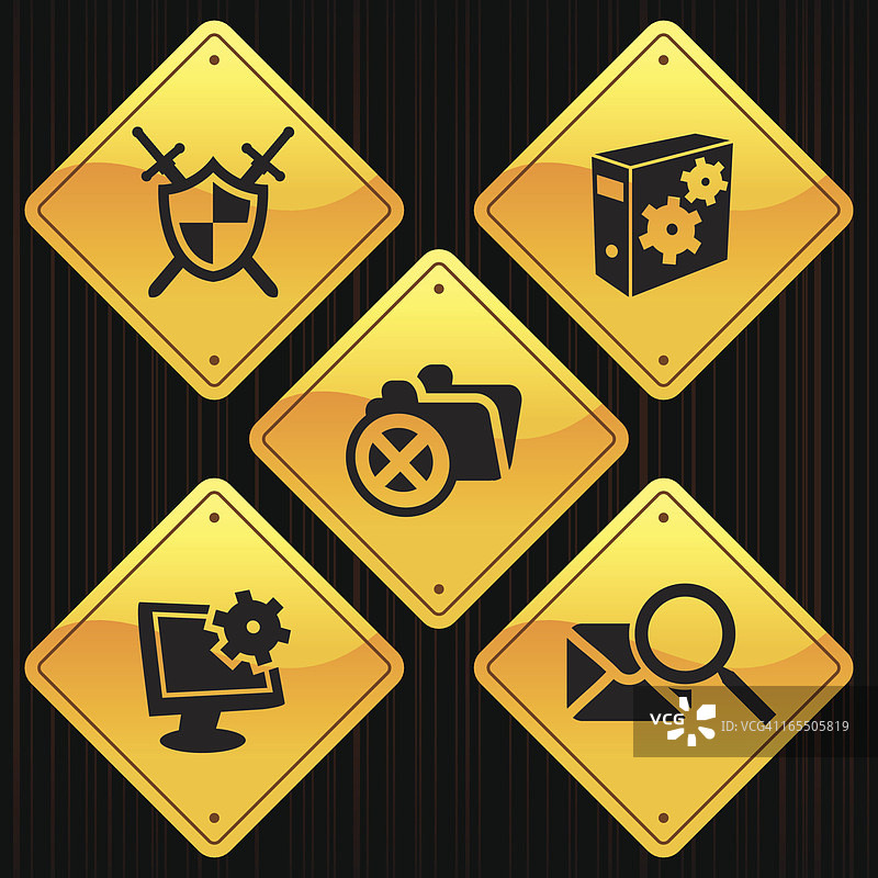 黄色网络安全标志图片素材