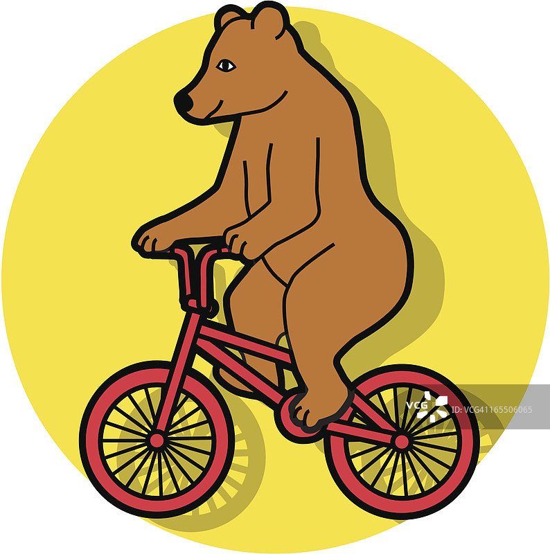 熊骑自行车图片素材