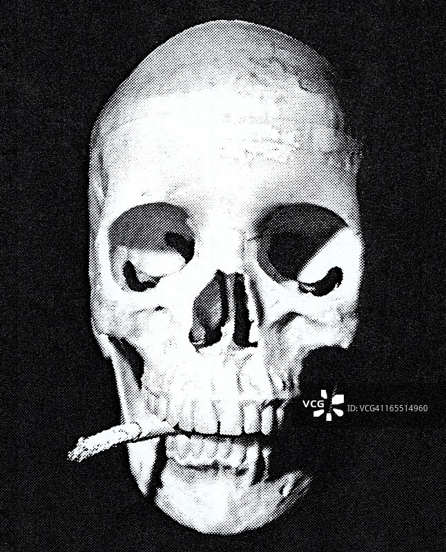 抽烟的骷髅图片素材