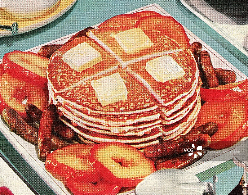 一叠薄煎饼图片素材