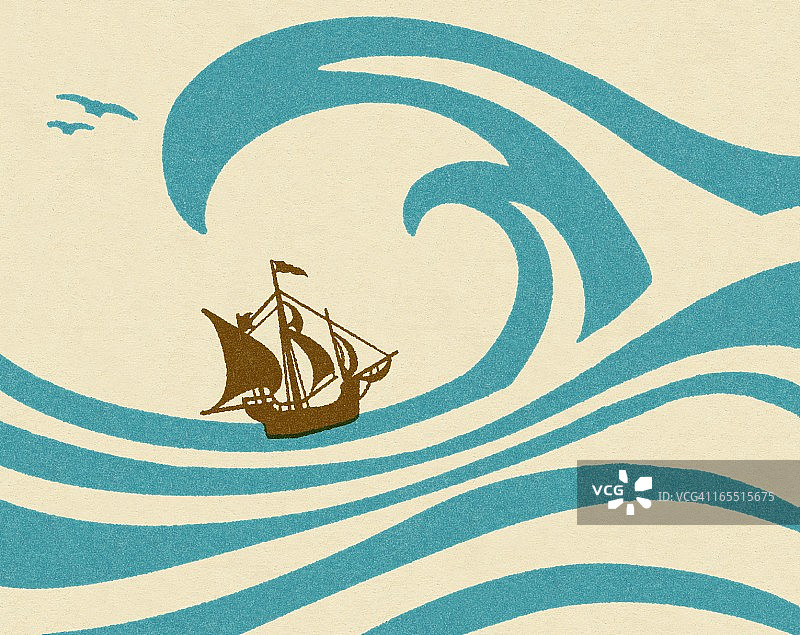 海上帆船图片素材