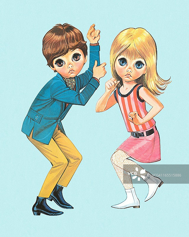 大眼睛的孩子们跳舞图片素材