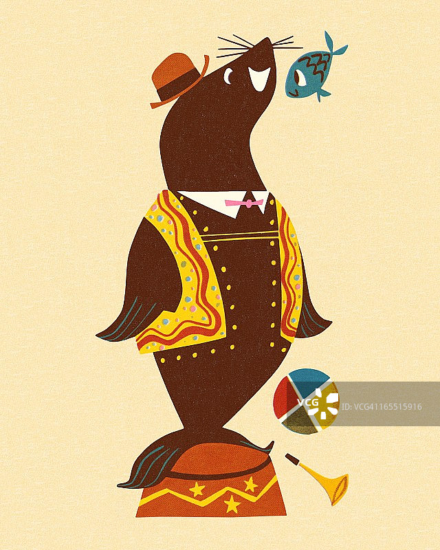 海豹表演技巧图片素材