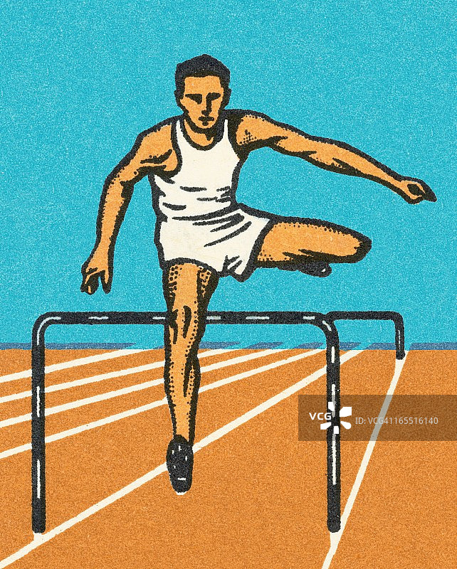 男人跨栏跑图片素材