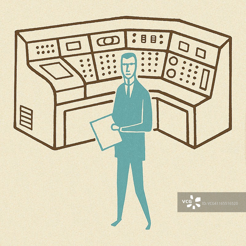 男人在控制中心工作图片素材