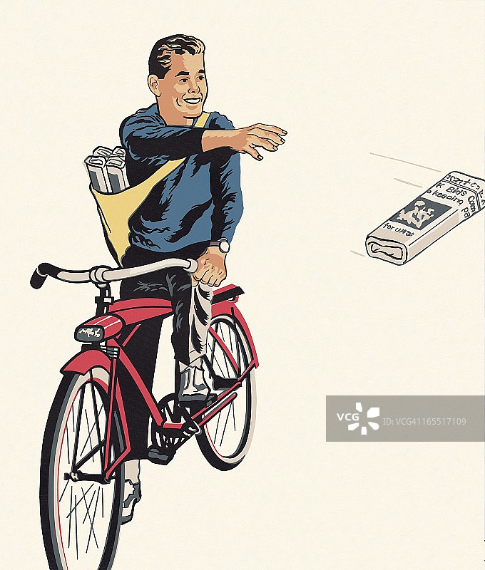 报童送报图片素材