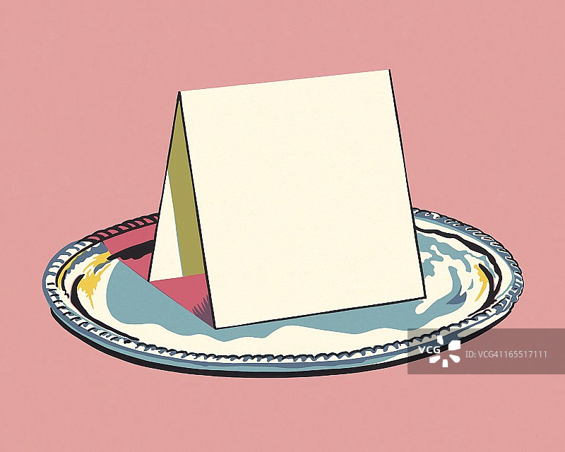 托盘上的座位卡图片素材