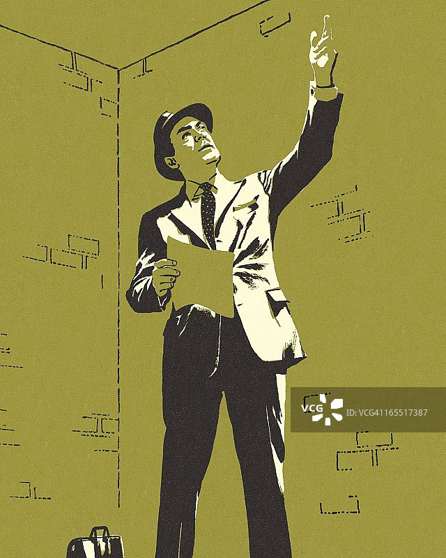 向上指的男人图片素材