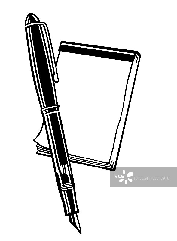 钢笔和纸垫图片素材