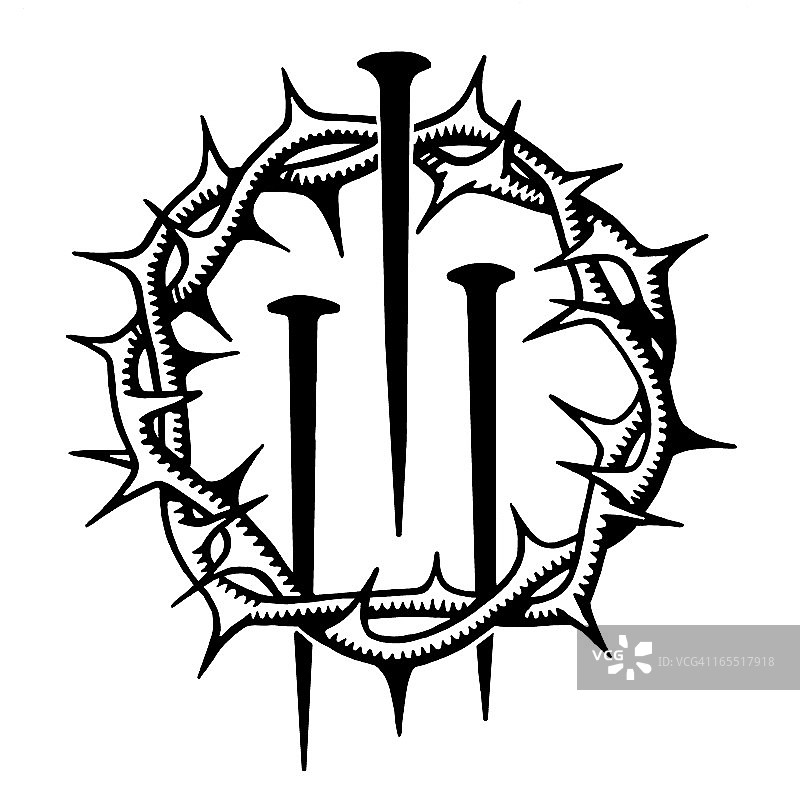 荆棘冠和三颗钉子图片素材