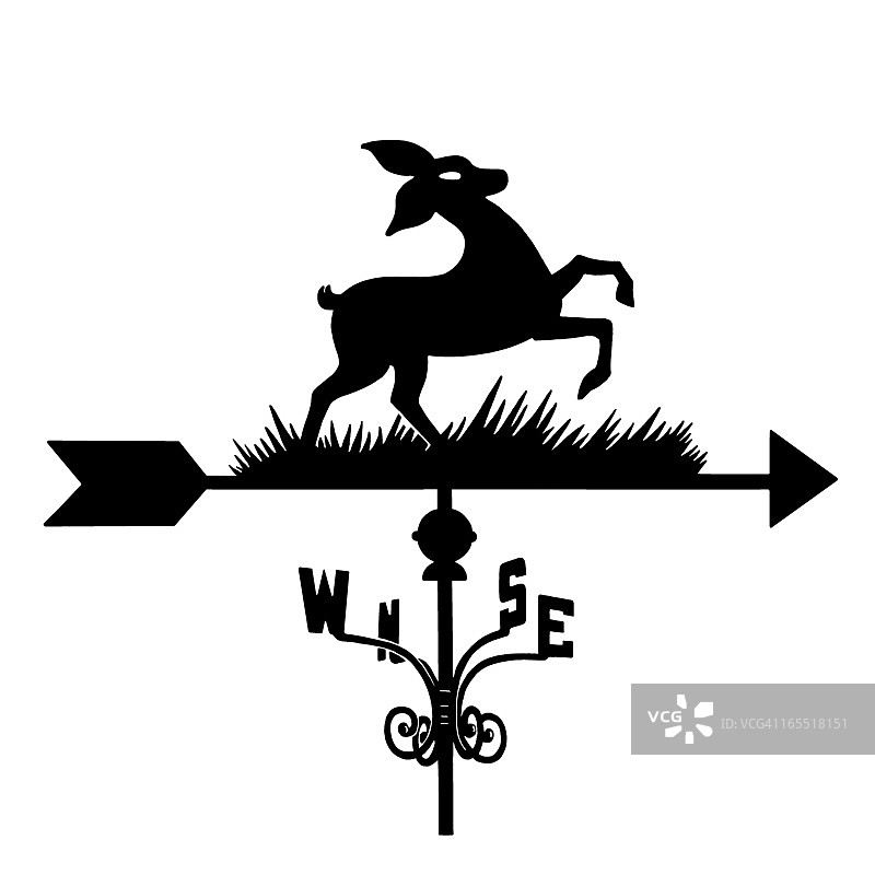 鹿形风向标图片素材
