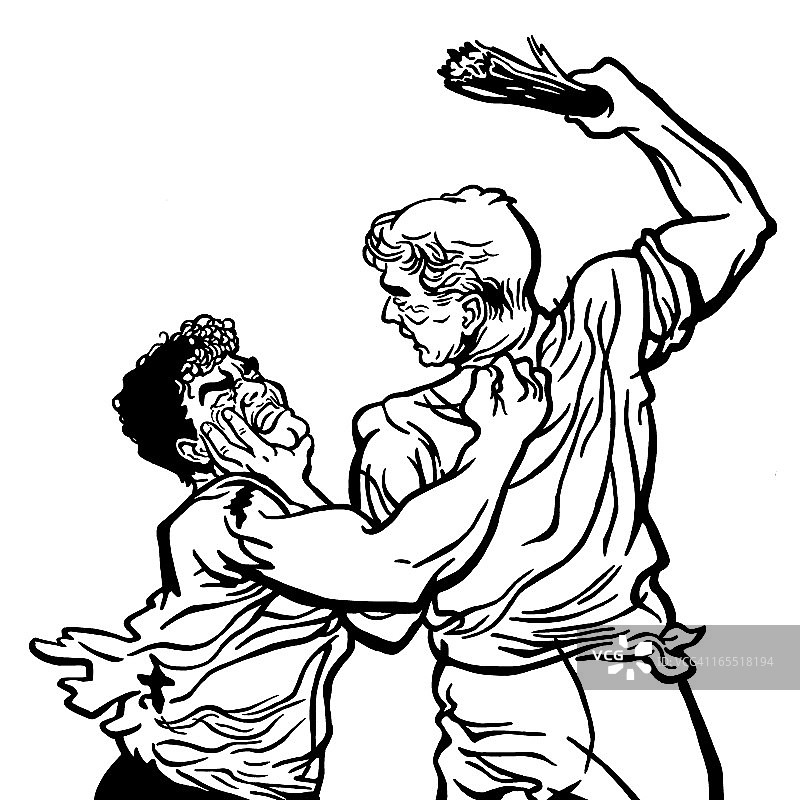 两名男子打架图片素材