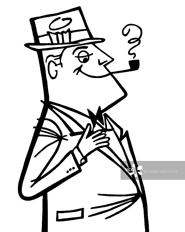 男人在抽烟斗图片素材