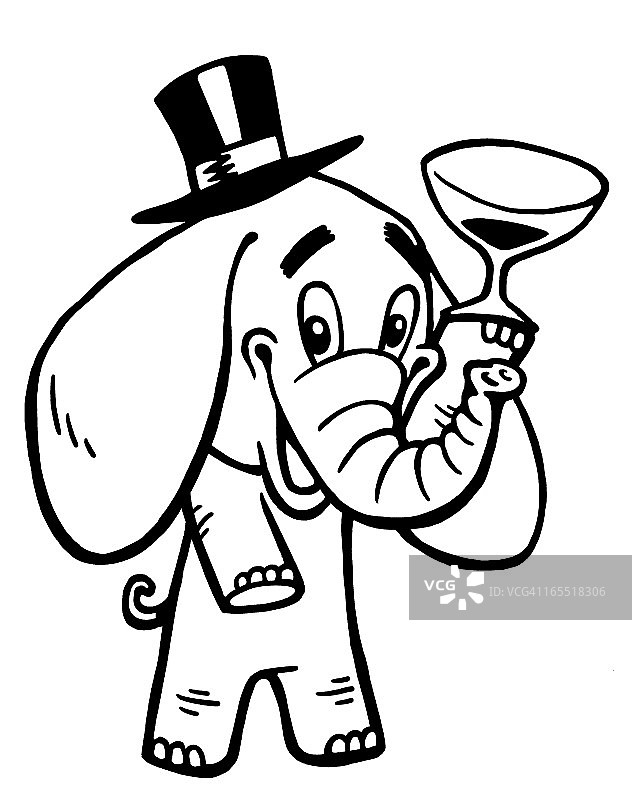 大象在品酒图片素材