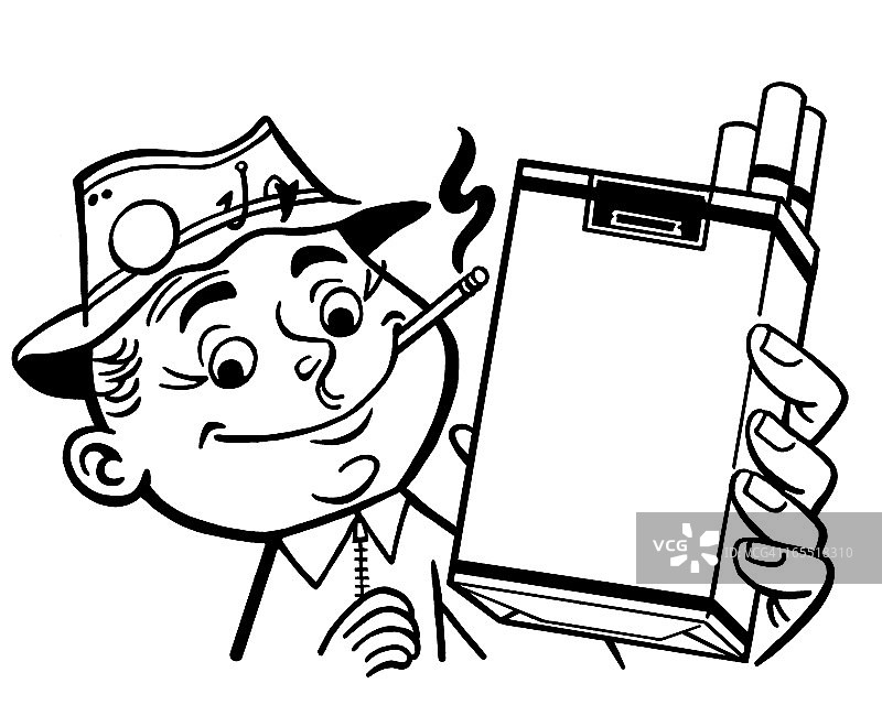 拿着一包香烟的男人图片素材