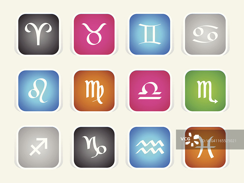 彩色图标 - 十二生肖图片素材
