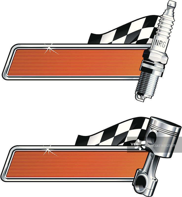 活塞和火花塞赛车标牌图片素材